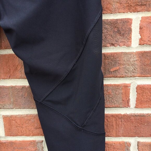 X by Gottex Active Capri Leggings Large Black Mesh Blocks Side Pocket - Picture 4 of 9